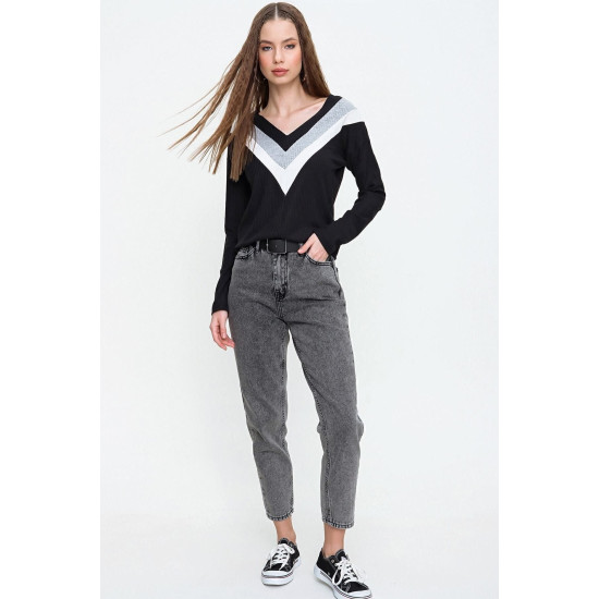 Pasaklı Giyim Yumoş Kazak Siyah