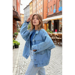 Pasaklı Giyim Kadın Kot Ceket KT002481 Buz