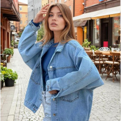 Pasaklı Giyim Kadın Kot Ceket KT002481 Buz