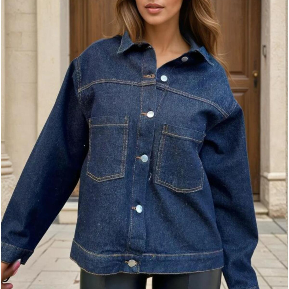 Pasaklı Giyim Kadın Kot Ceket KT002481 Lacivert