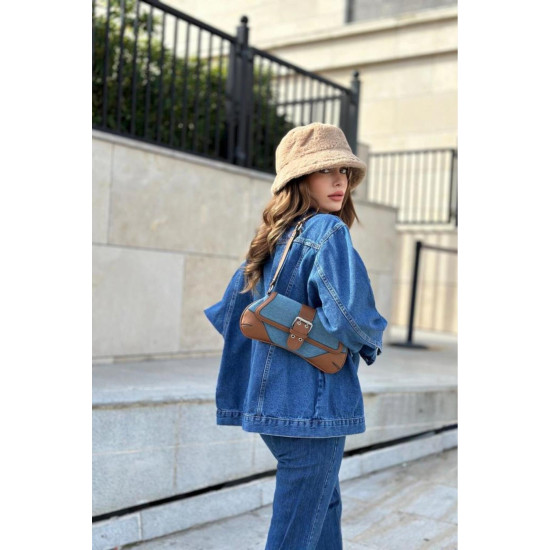 Pasaklı Giyim Kadın Kot Ceket Mavi