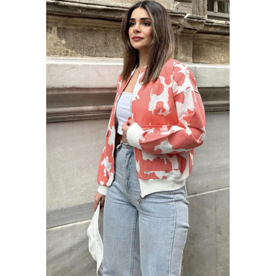 Pasaklı Giyim Kadın Bomber Mont Nar Çiçeği