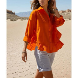 Pasaklı Giyim Kadın %100 Pamuk Gömlek 3570330 Turuncu