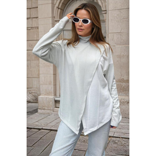 Pasaklı Giyim Kadın İki Katlı Kazak Gri