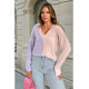 Pasaklı Giyim Kadın Color Block V Yaka Bluz Lila