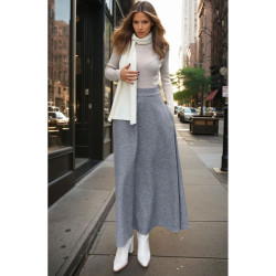 Pasaklı Giyim Kadın Kışlık Kırçıllı Kaşe Yüksek Bel Şık Uzun Kiloş Etek Antrasit 3528330