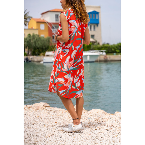 Pasaklı Giyim Kadın Terikoton Elbise Kırmızı