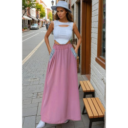 Pasaklı Giyim Kadın Kiloş Etek Hasır Cep 3389308 Pembe