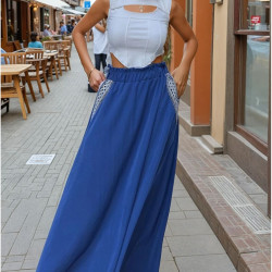 Pasaklı Giyim Kadın Kiloş Etek Hasır Cep 3389308 İndigo