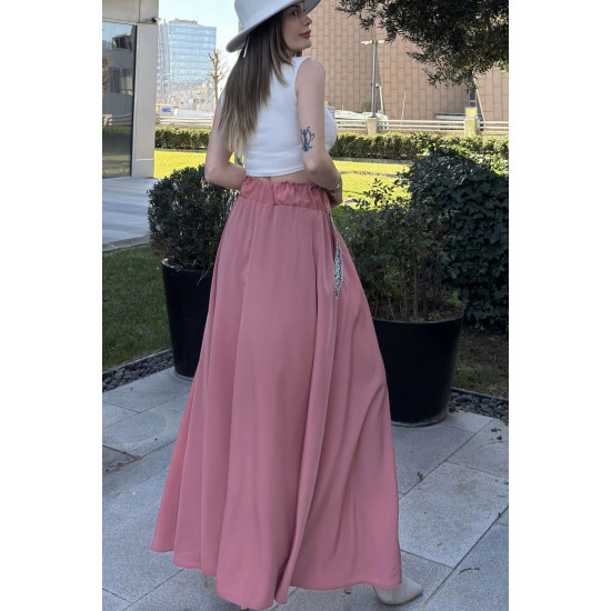 Pasaklı Giyim Kadın Kiloş Etek Hasır Cep Pembe