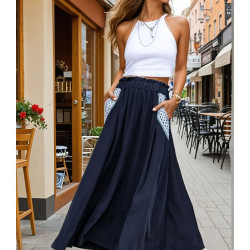 Pasaklı Giyim Kadın Kiloş Etek Hasır Cep 3389308 Siyah