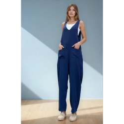 Pasaklı Giyim Kadın %100 Pamuk Müslin Tulum 3613460 Lacivert