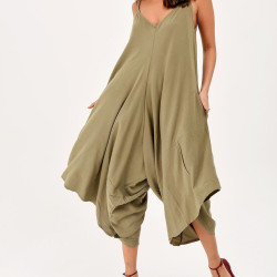 Pasaklı Giyim Kadın Viskon Pantolon Etek Tulum H5002308 Haki