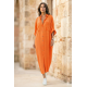 Pasaklı Giyim Kadın Oversize Yarasa Kol Tesettüre Uygun Gömlek Elbise-Tesettür Tunik Turuncu