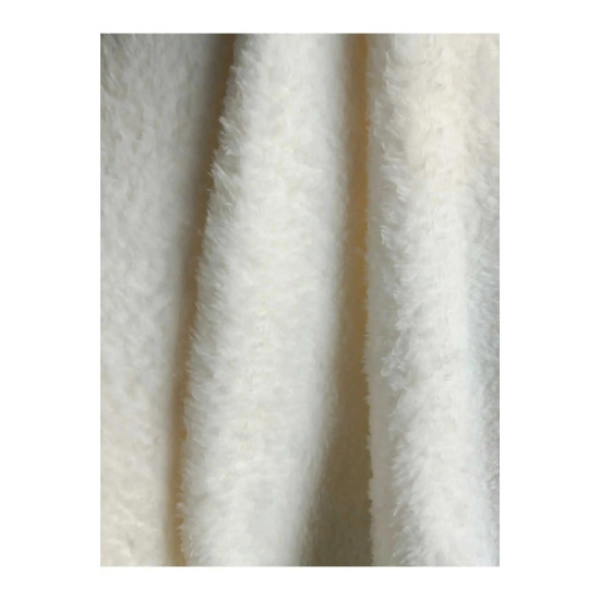 Çift Yüzlü Kırık Beyaz Welsoft Peluş Kumaş 180 Cm En