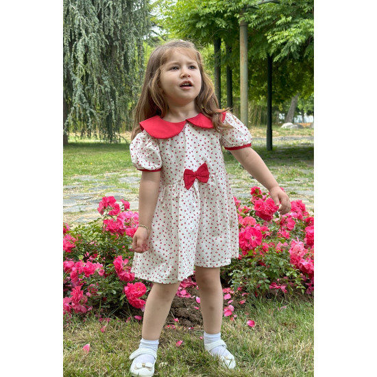 Kız Bebek Elbise Kız Çocuk Elbise Doğum Günü Parti Düğün Elbise Dantelli Kısa Kol Astarlı Elbise