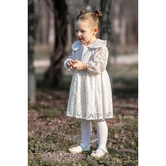 Kız Bebek Elbise Kız Çocuk Elbise Doğum Günü Parti Düğün Elbise Uzun Kol Astarlı Dantelli Bebek Giyi