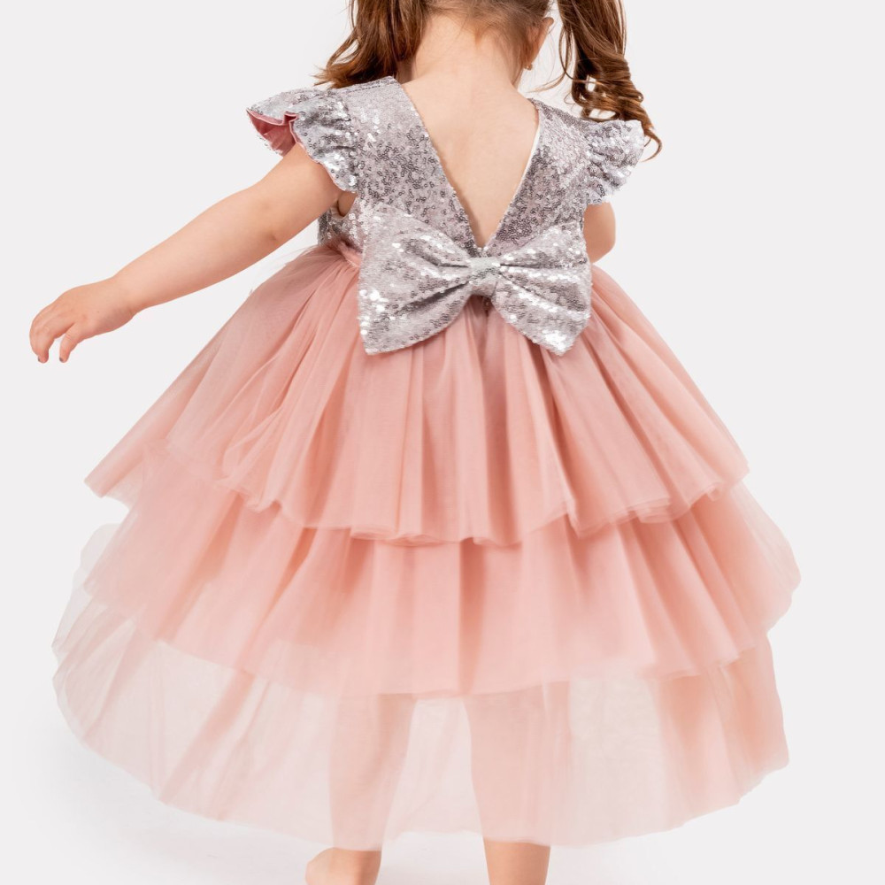 Bebek Kız Çocuk Doğum Günü Parti Düğün Elbise Tüllü Tütü Astarlı Çocuk Giyim bebek giyim Pudra