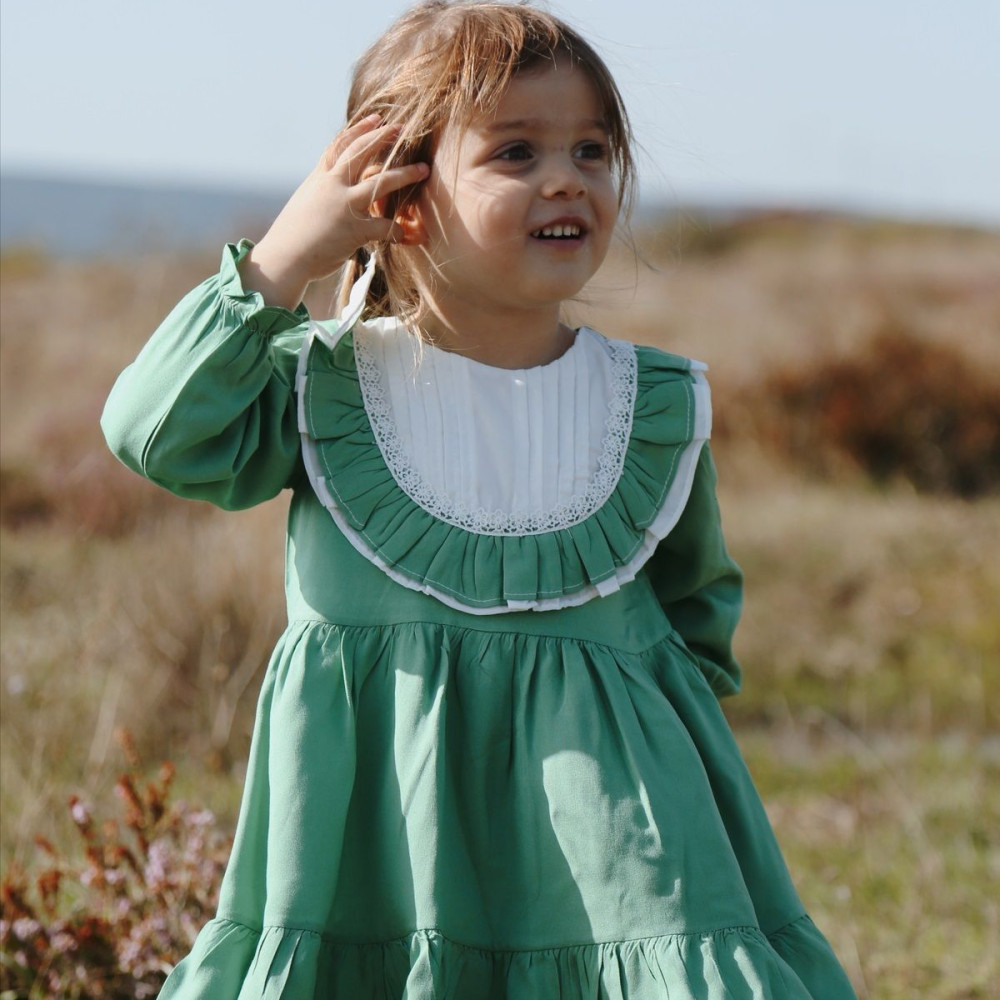 Bebek Kız Çocuk Doğum Günü Parti Düğün Elbise Astarlı Çocuk Giyim bebek giyim Kız Yeşil