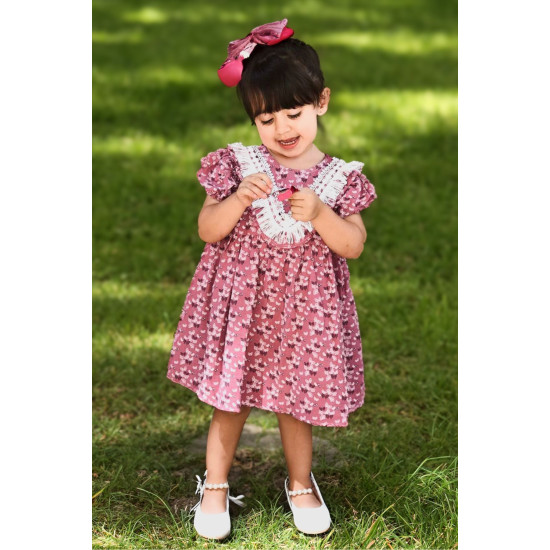 Yazlık Elbise Kısa Kollu Kız Çocuk Elbise Bebek Giyim Kız Bebek Elbise