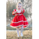 BabyAnimals Dantelli Saten Kız Çocuk Elbise Kırmızı