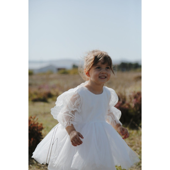 Kız Bebek Kız Çocuk Doğum Günü Parti Düğün Elbise Tüllü Tütü Astarlı Çocuk Giyim bebek giyim Beyaz