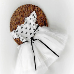 Yazlık Elbise Kısa Kollu Tüllü Tütü Astarlı Kız Çocuk Elbise Bebek Giyim Kız Bebek Elbise