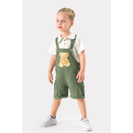 Erkek Çocuk Yazlık Müslin Kumaş Baskılı Müslin Alt Üst Çocuk Slopet