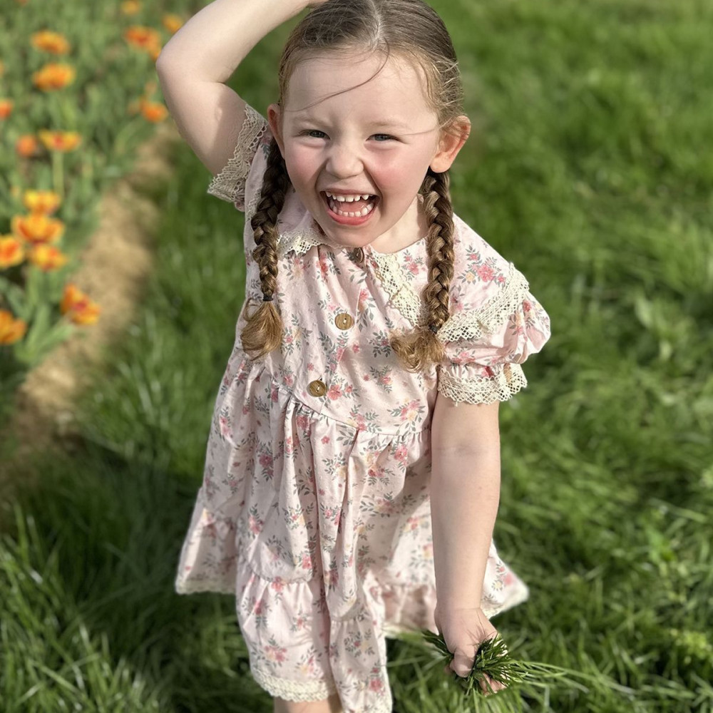 Kız Bebek Elbise Kız Çocuk Elbise Doğum Günü Parti Düğün Elbise Tüllü Kısa Kol Astarlı Elbise Açık Pembe