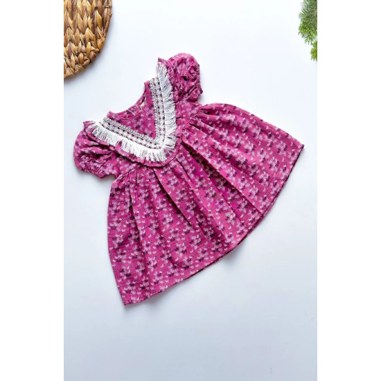 Yazlık Elbise Kısa Kollu Kız Çocuk Elbise Bebek Giyim Kız Bebek Elbise