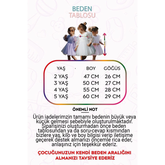 Kız Bebek Kız Çocuk Doğum Günü Parti Düğün Elbise Tüllü Tütü Astarlı Çocuk Giyim bebek giyim Beyaz
