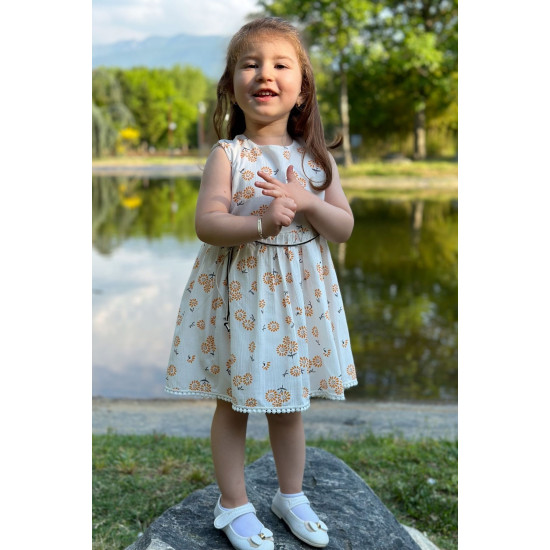 Yazlık Elbise Kısa Kollu Kız Çocuk Elbise Bebek Giyim Kız Bebek Elbise Elbcckıp