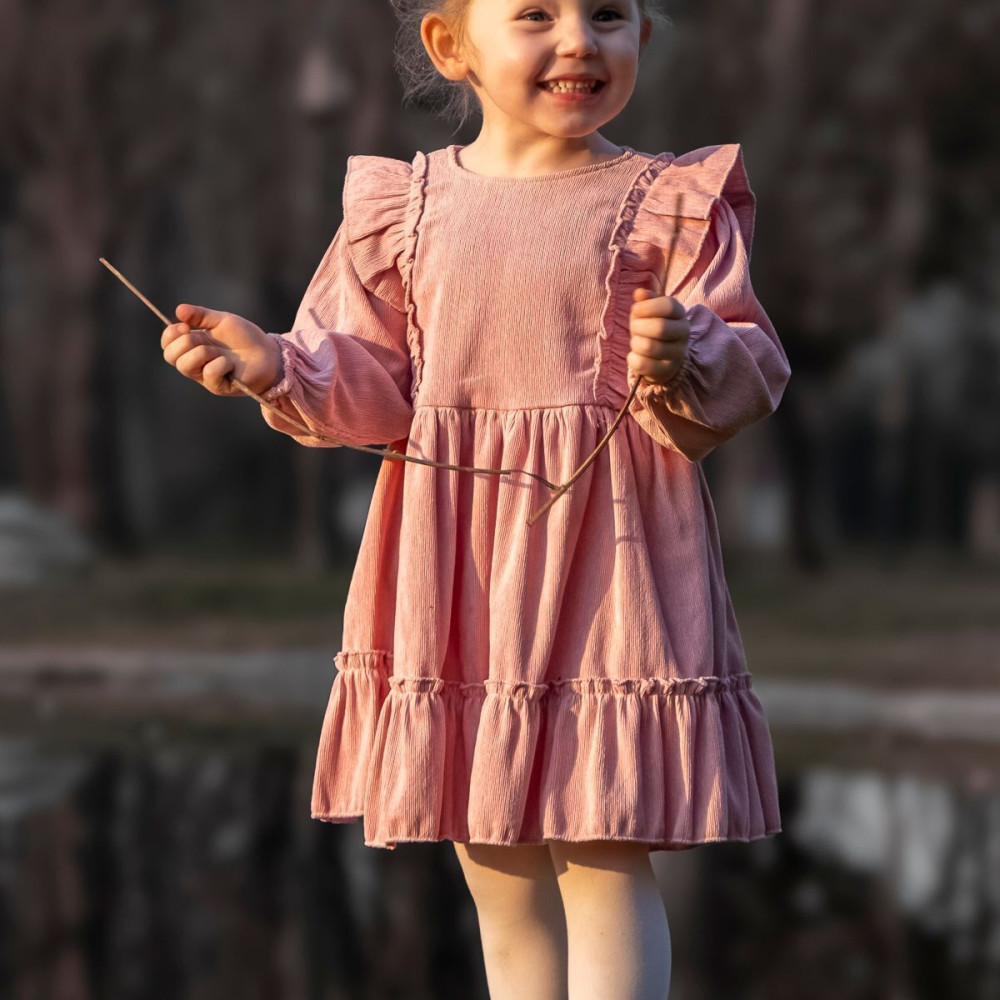 Kız Bebek Elbise Kız Çocuk Elbise Doğum Günü Parti Düğün Elbise Uzun Kol Bebek Giyim