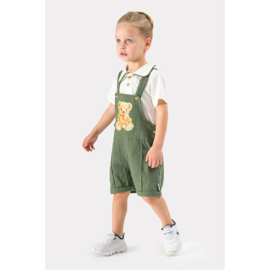 Erkek Çocuk Yazlık Müslin Kumaş Baskılı Müslin Alt Üst Çocuk Slopet