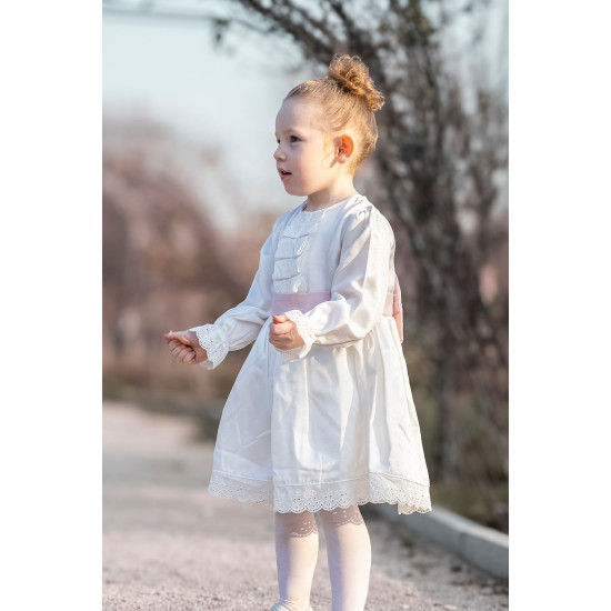 Kız Bebek Kız Çocuk Doğum Günü Parti Düğün Elbise Astarlı Saten Çocuk Giyim Bebek Giyim Beyaz