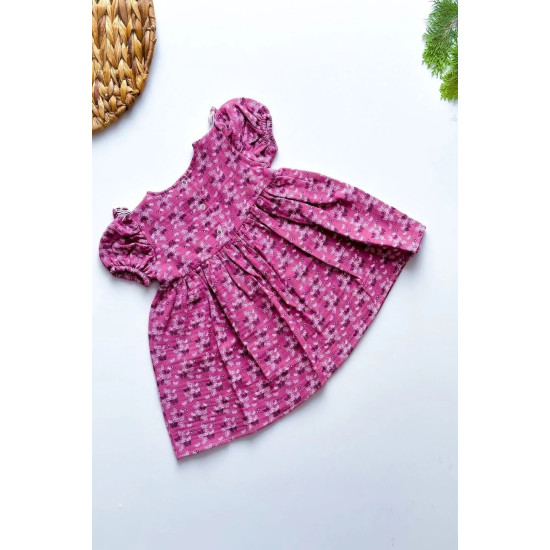 Yazlık Elbise Kısa Kollu Kız Çocuk Elbise Bebek Giyim Kız Bebek Elbise