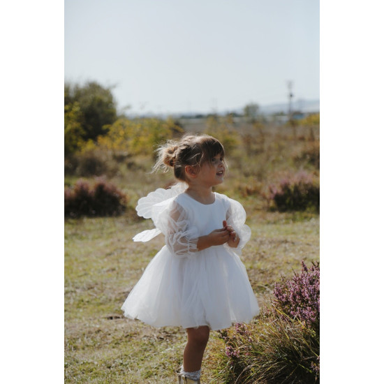 Kız Bebek Kız Çocuk Doğum Günü Parti Düğün Elbise Tüllü Tütü Astarlı Çocuk Giyim bebek giyim Beyaz