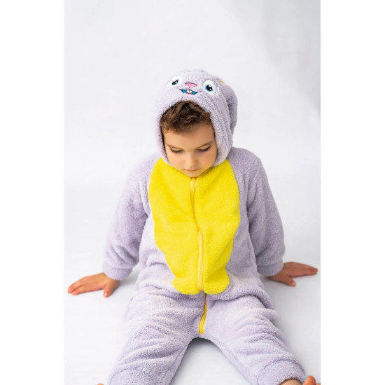 Welsoft Peluş Fermuarlı Kışlık Unisex Kız Erkek Bebek Uyku Tulumu Bebek Tulumu Çocuk Tulumu Kostümü