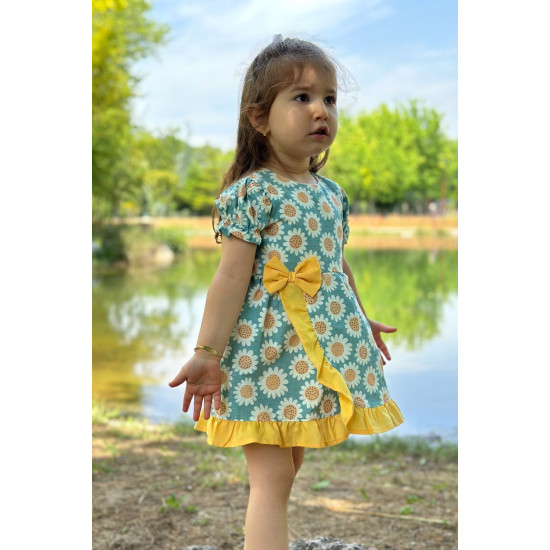 Kız Bebek Elbise Kız Çocuk Elbise Doğum Günü Parti Düğün Elbise Dantelli Kısa Kol Astarlı Elbise