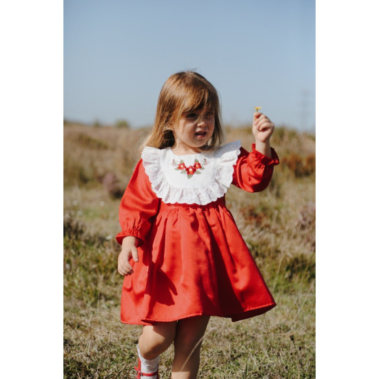 Kız Bebek Kız Çocuk Doğum Günü Parti Düğün Elbise Astarlı Saten Çocuk Giyim bebek giyim Kırmızı