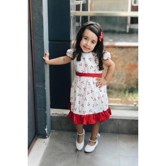 Yazlık Elbise Kısa Kollu Kız Çocuk Elbise Bebek Giyim Kız bebek elbise Elbcckdsn