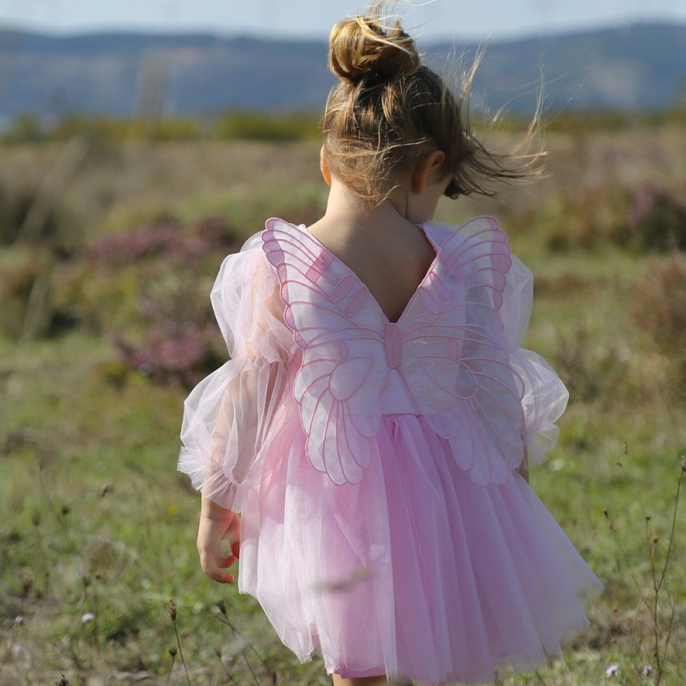 BabyAnimals Kanatlı Tüllü Kız Çocuk Elbise Pembe