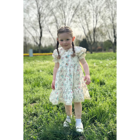 Kız Bebek Elbise Kız Çocuk Elbise Doğum Günü Parti Düğün Elbise Tüllü Kısa Kol Astarlı Elbise