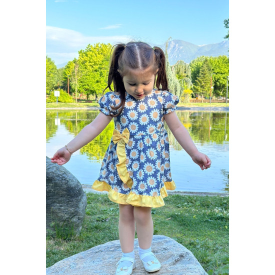 Kız Bebek Elbise Kız Çocuk Elbise Doğum Günü Parti Düğün Elbise Dantelli Kısa Kol Astarlı Elbise