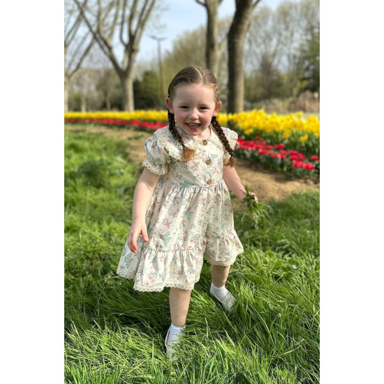 Kız Bebek Elbise Kız Çocuk Elbise Doğum Günü Parti Düğün Elbise Tüllü Kısa Kol Astarlı Elbise