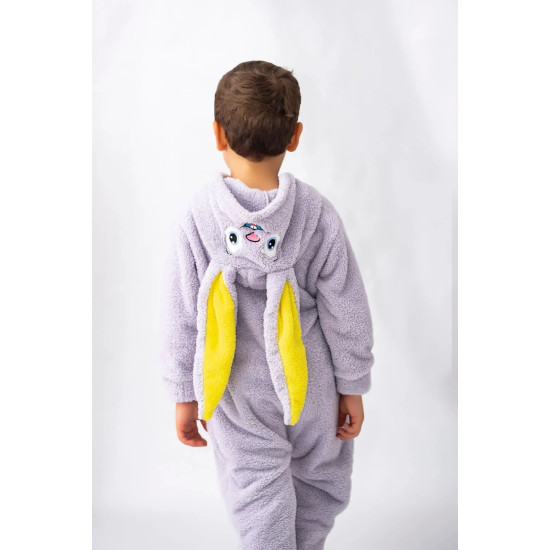 Welsoft Peluş Fermuarlı Kışlık Unisex Kız Erkek Bebek Uyku Tulumu Bebek Tulumu Çocuk Tulumu Kostümü