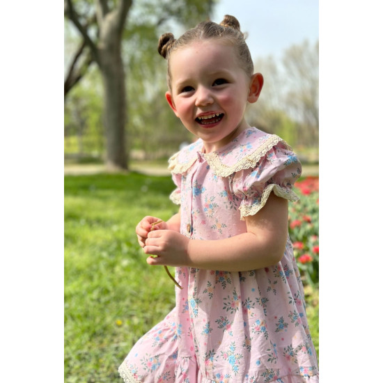 Kız Bebek Elbise Kız Çocuk Elbise Doğum Günü Parti Düğün Elbise Tüllü Kısa Kol Astarlı Elbise