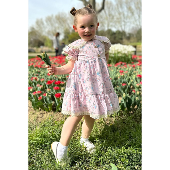 Kız Bebek Elbise Kız Çocuk Elbise Doğum Günü Parti Düğün Elbise Tüllü Kısa Kol Astarlı Elbise