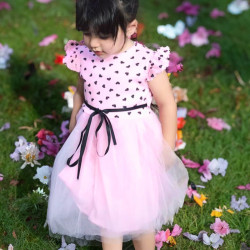 Yazlık Elbise Kısa Kollu Tüllü Tütü Astarlı Kız Çocuk Elbise Bebek Giyim Kız Bebek Elbise Elbklp