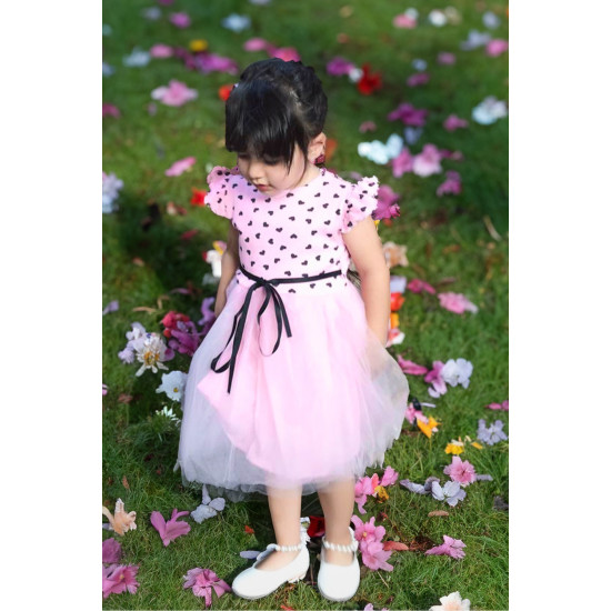 Yazlık Elbise Kısa Kollu Tüllü Tütü Astarlı Kız Çocuk Elbise Bebek Giyim Kız Bebek Elbise Elbklp